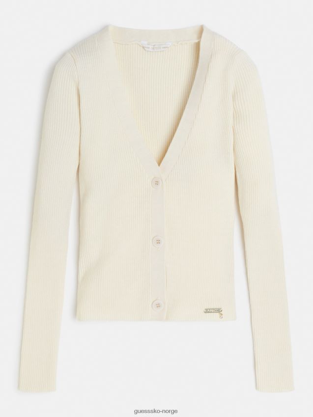 Guess cardigankrem i viskoseblanding krem pike F0LJ801929