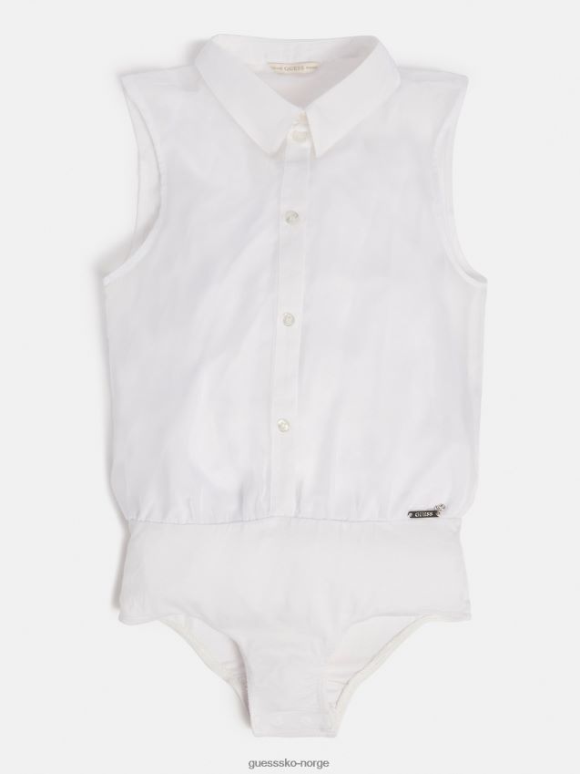 Guess chiffon skjorte kropp hvit hvit pike F0LJ802277
