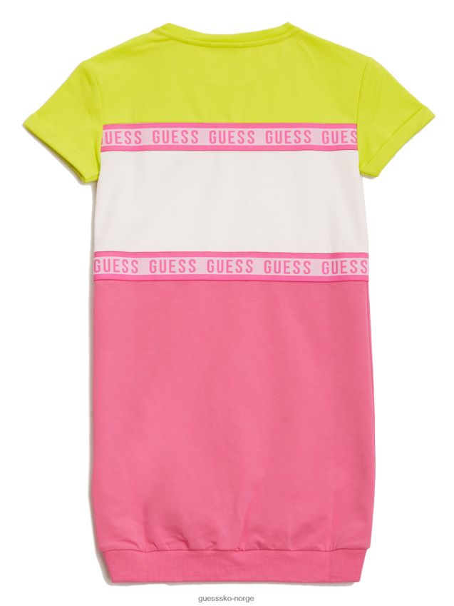 Guess color-block logo tape kjole (7-14) flerfarget rosa kombinasjon flerfarget rosa kombinasjon pike F0LJ8011588