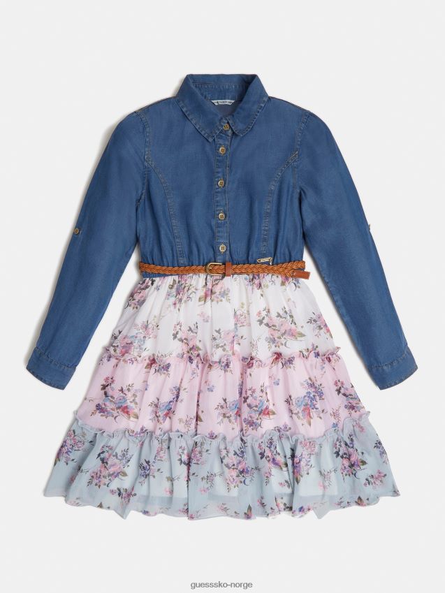 Guess denim kjole blå multi blå multi pike F0LJ801743