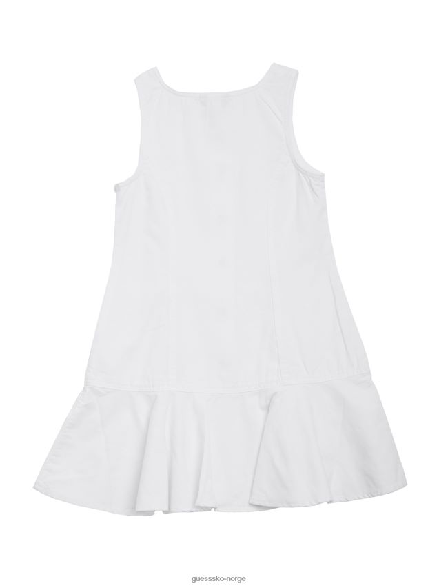 Guess ekte hvit catrina denimkjole (7-14) ekte hvit pike F0LJ809068