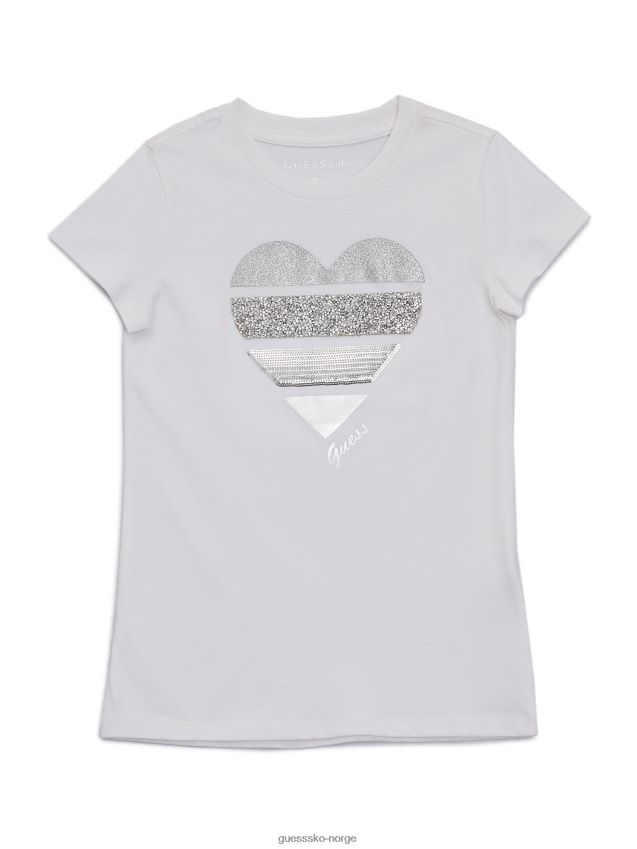 Guess ekte hvit crush-t-skjorte (7-14) ekte hvit pike F0LJ809071