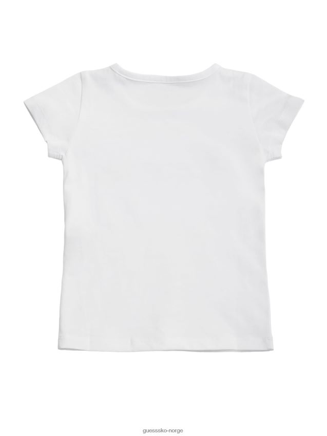 Guess ekte hvit malika oversized t-skjorte (7-16) ekte hvit pike F0LJ809030