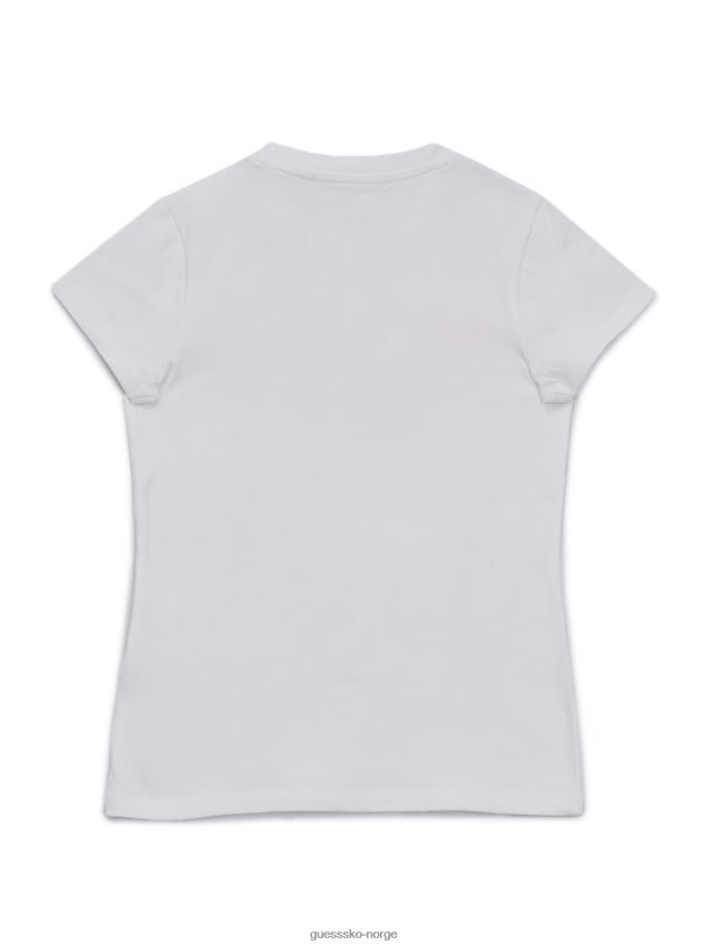 Guess ekte hvit savanne sommerfugl t-skjorte (7-14) ekte hvit pike F0LJ809056