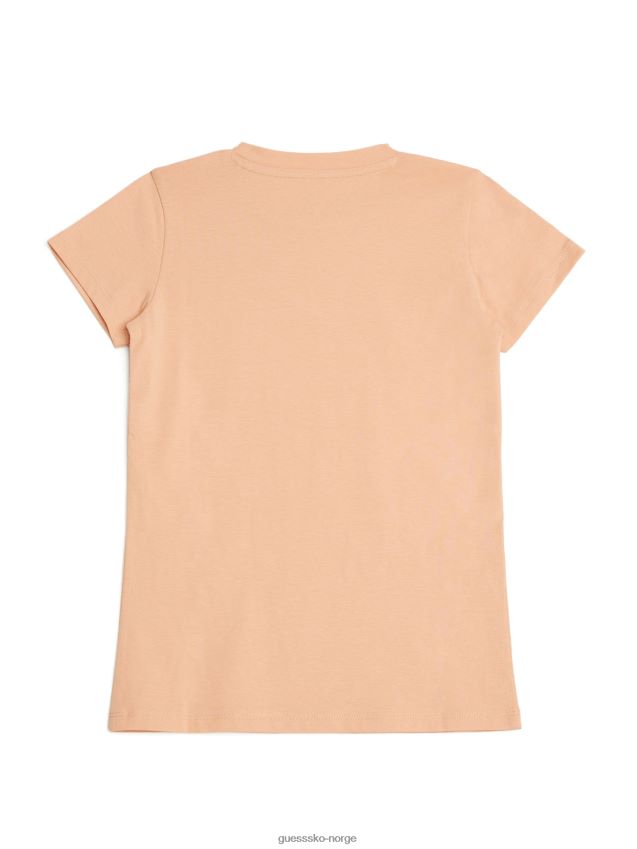 Guess fersken rose delilah logo t-skjorte (7-14) fersken rose pike F0LJ809113