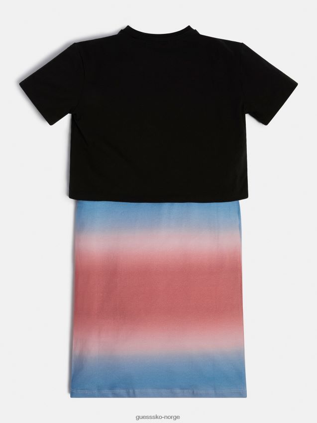 Guess flerfarget mønster foran logokjole flerfarget mønster pike F0LJ801867