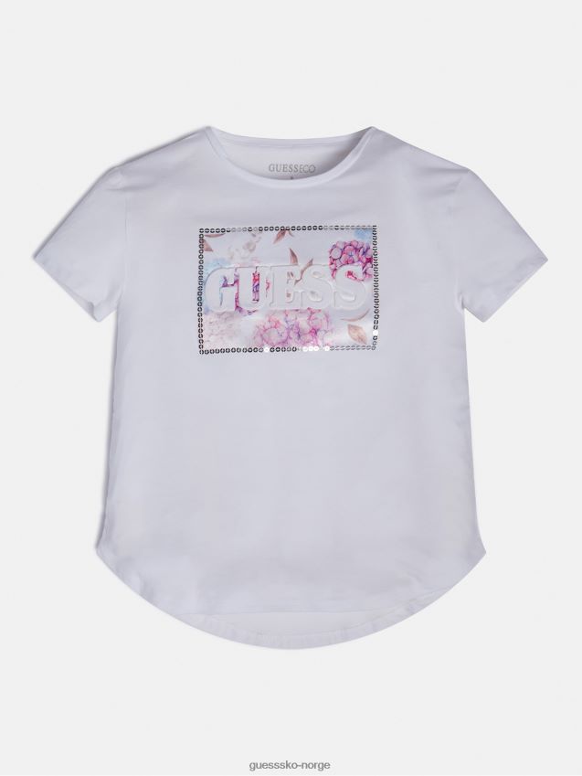 Guess foran logo t-skjorte hvit ny trend hvit pike F0LJ802312