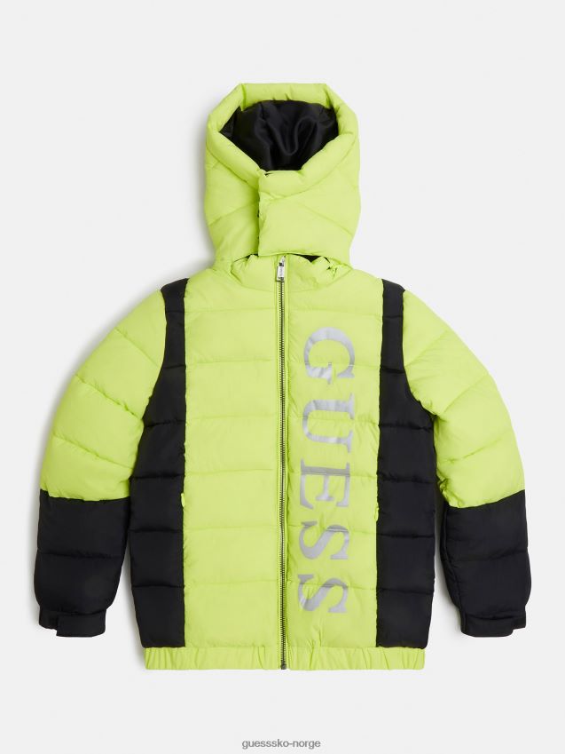 Guess front logo puffer grønn grønn pike F0LJ802034