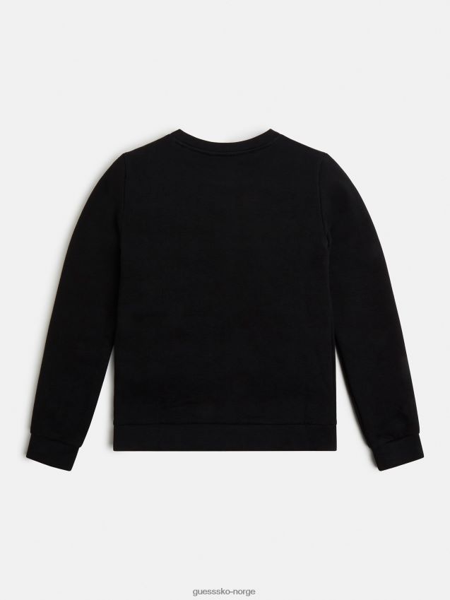 Guess front logo sweatshirt svart ny trend svart pike F0LJ801744
