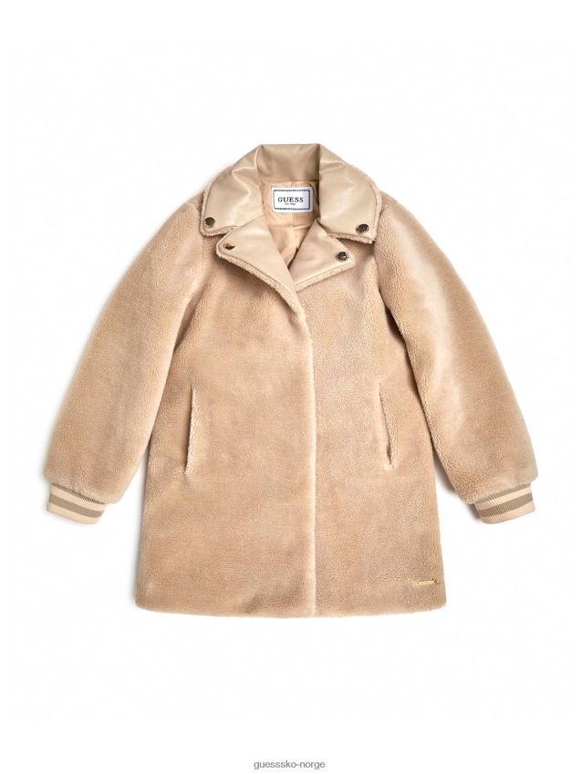 Guess fuskepelsjakke (7-16) sement sement pike F0LJ8011538