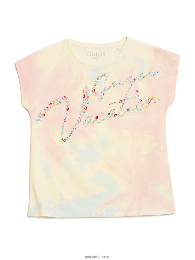 Guess gem logo t-skjorte (7-16) ren hvit Ren hvit pike F0LJ8011442