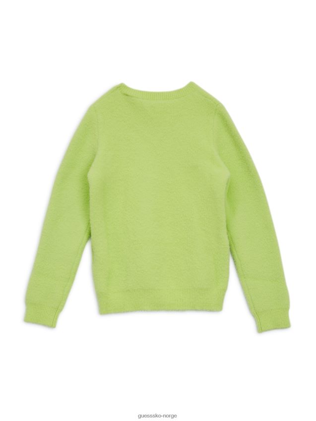 Guess genser med fuzzy utsmykket logo (7-16) advarsel gul forsiktig gul pike F0LJ8011272