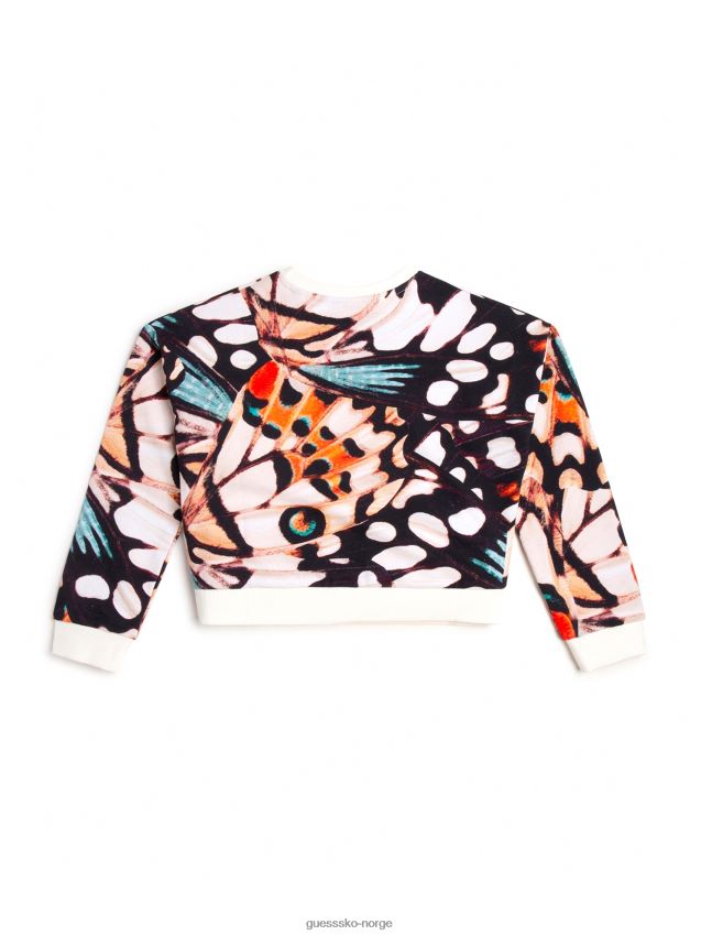 Guess genser med glitterlogo (7-16) sommerfugltrykk sommerfugltrykk pike F0LJ8011243