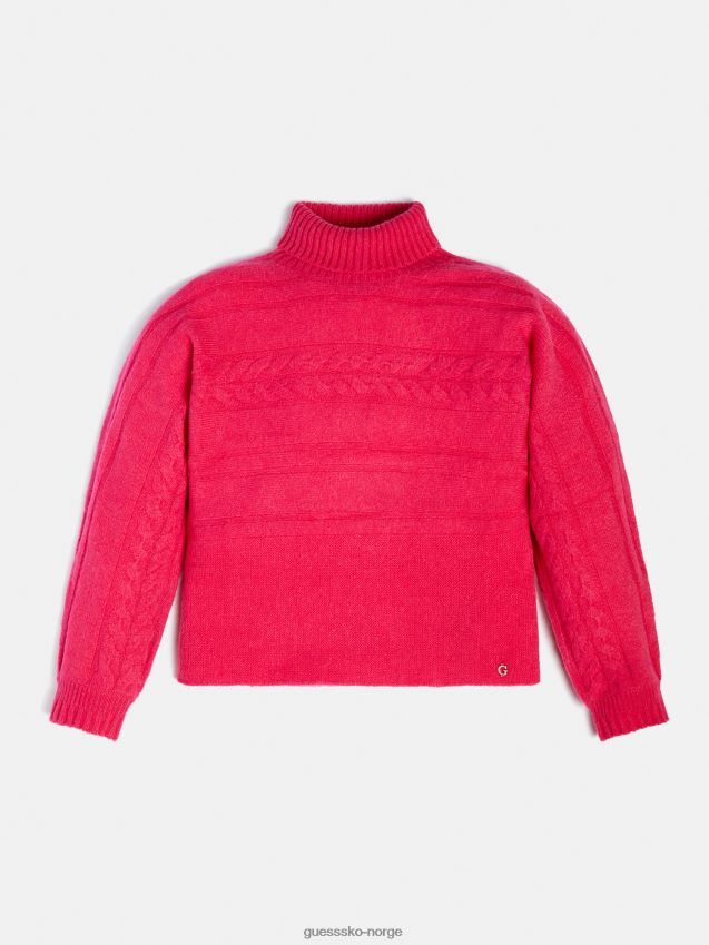 Guess genser med turtle neck rosa rosa pike F0LJ801806