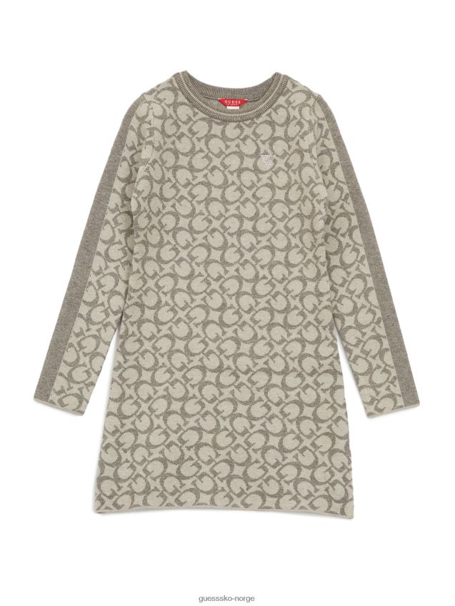 Guess gigi logo genser kjole (7-14) grå lyng grå lyng pike F0LJ809016