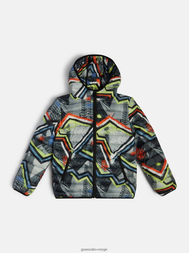 Guess grå multi all over print puffer grå multi pike F0LJ802525