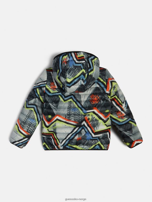 Guess grå multi all over print puffer grå multi pike F0LJ802525