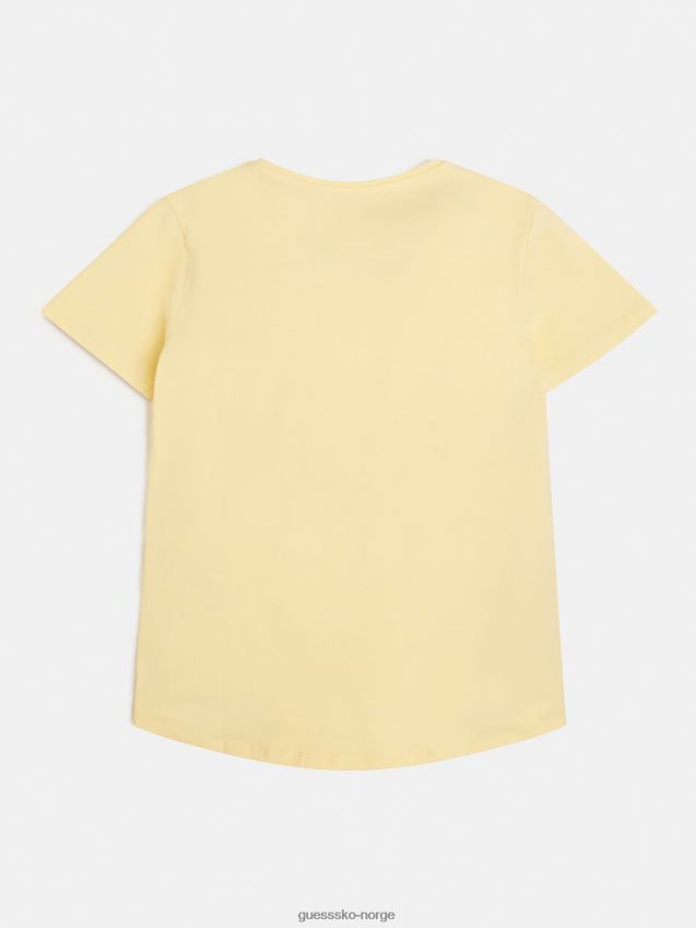 Guess gul t-skjorte med logo foran gul pike F0LJ801761