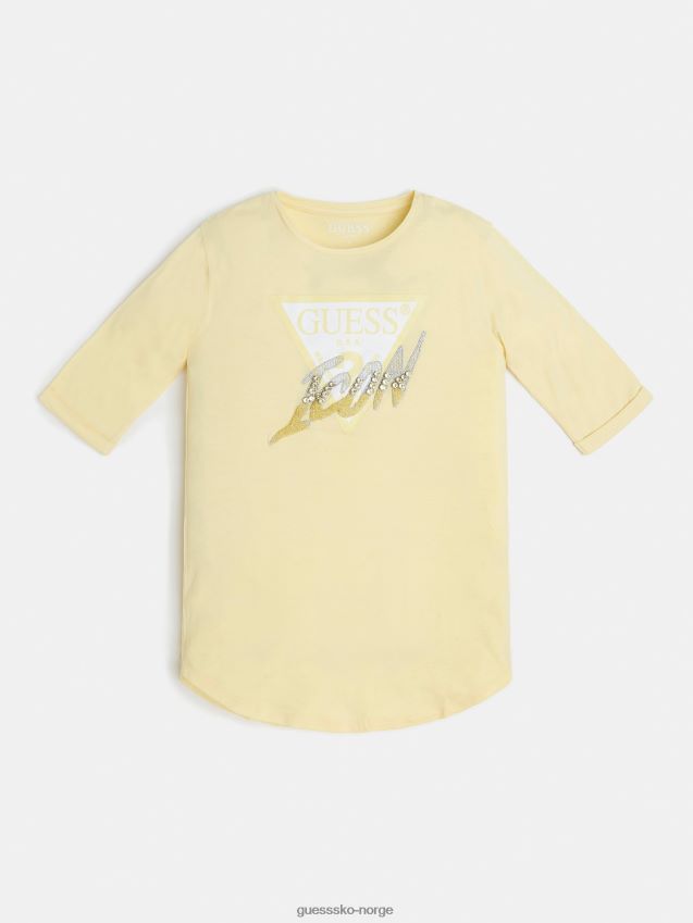 Guess gul t-skjorte med logo foran gul pike F0LJ801782