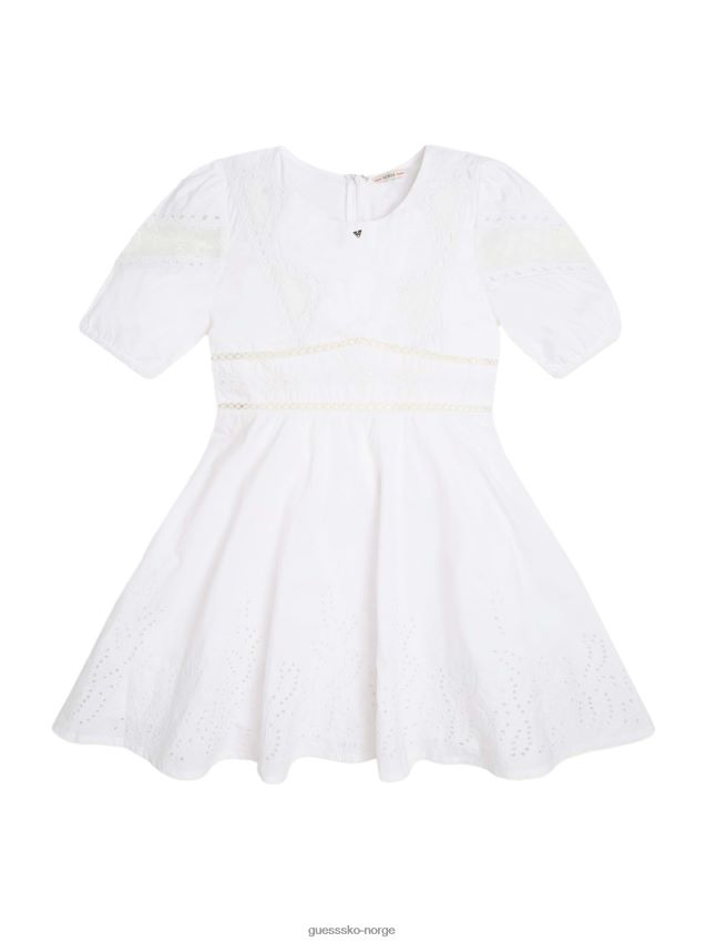 Guess heklet tunikatopp i ren hvit smock (7-14) Ren hvit pike F0LJ8011300