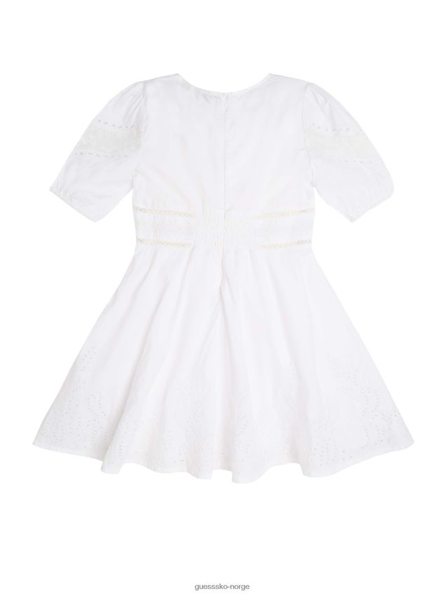 Guess heklet tunikatopp i ren hvit smock (7-14) Ren hvit pike F0LJ8011300