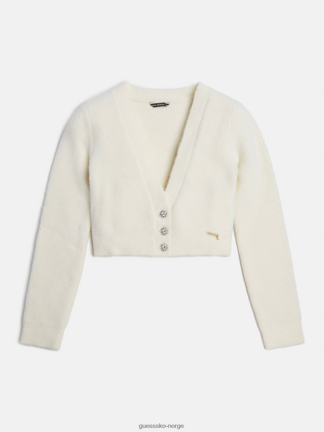 Guess hvit cardigan med juvelknapper hvit pike F0LJ802210