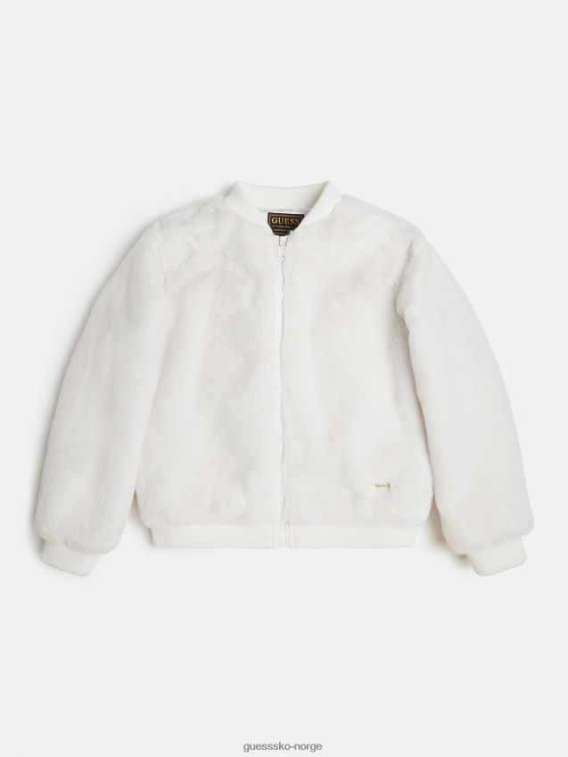 Guess hvit fuskepelsbomber hvit pike F0LJ801934