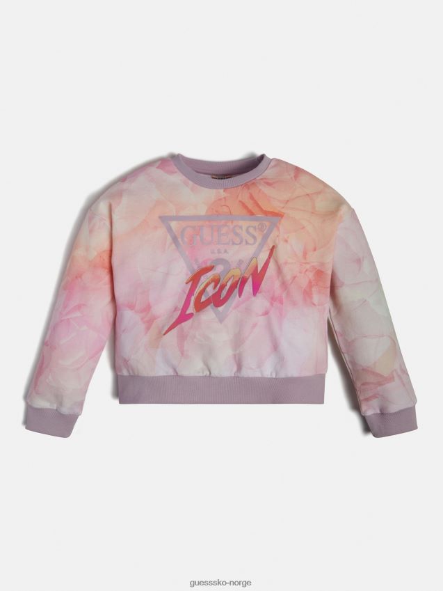 Guess ikon logo sweatshirt rosa rosa pike F0LJ802274