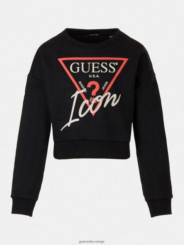 Guess ikon logo sweatshirt svart svart pike F0LJ802156
