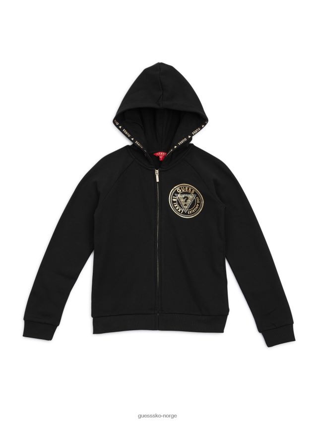 Guess jet black baker logo hettegenser (7-14) kulsvart pike F0LJ808897