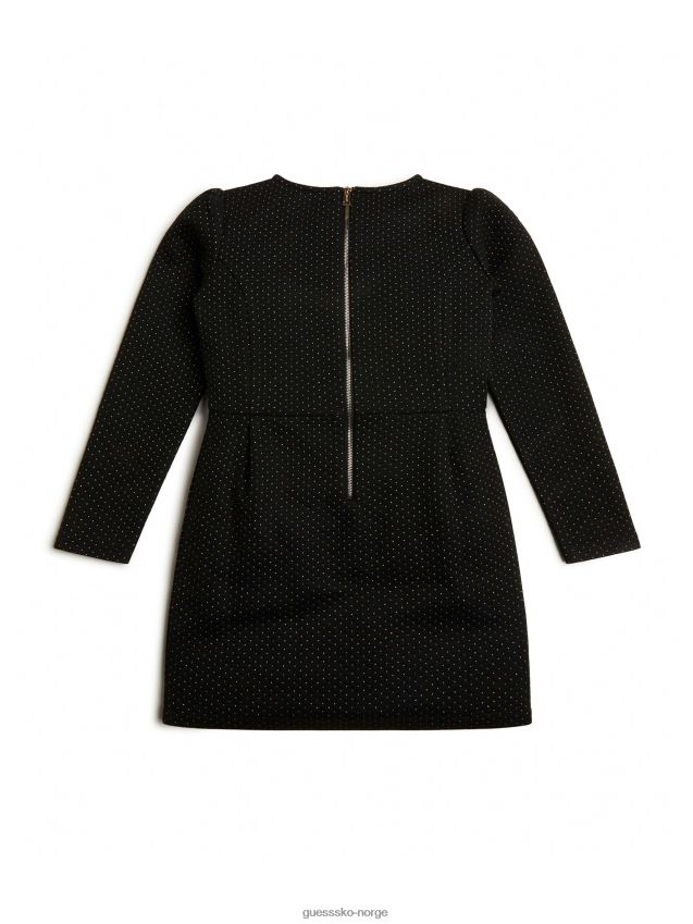 Guess jet black lurex jacquard kjole (7-16) kulsvart pike F0LJ8011623