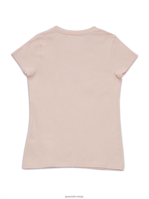 Guess kambrie rhinestone logo-t-skjorte (7-14) dimrose dimrose pike F0LJ808851