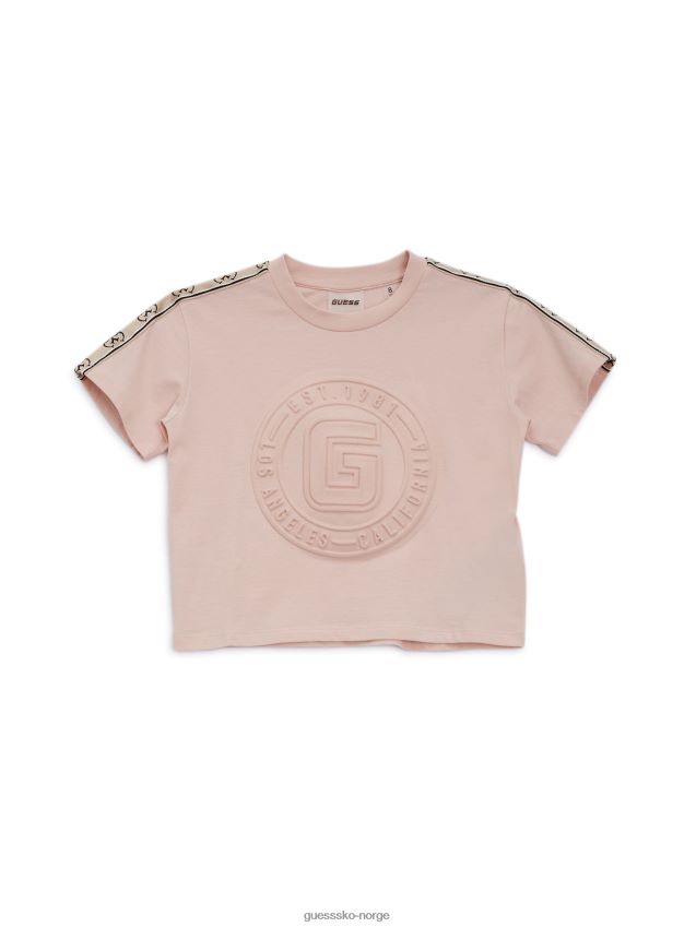 Guess øko-preget logo-t-skjorte (4-14) blush bomull blush bomull pike F0LJ8011247