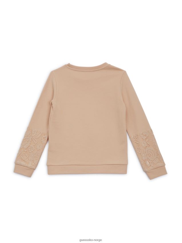 Guess kosmisk vanilje aktiv topp med blondeinnlegg (7-16) kosmisk vanilje pike F0LJ8011319