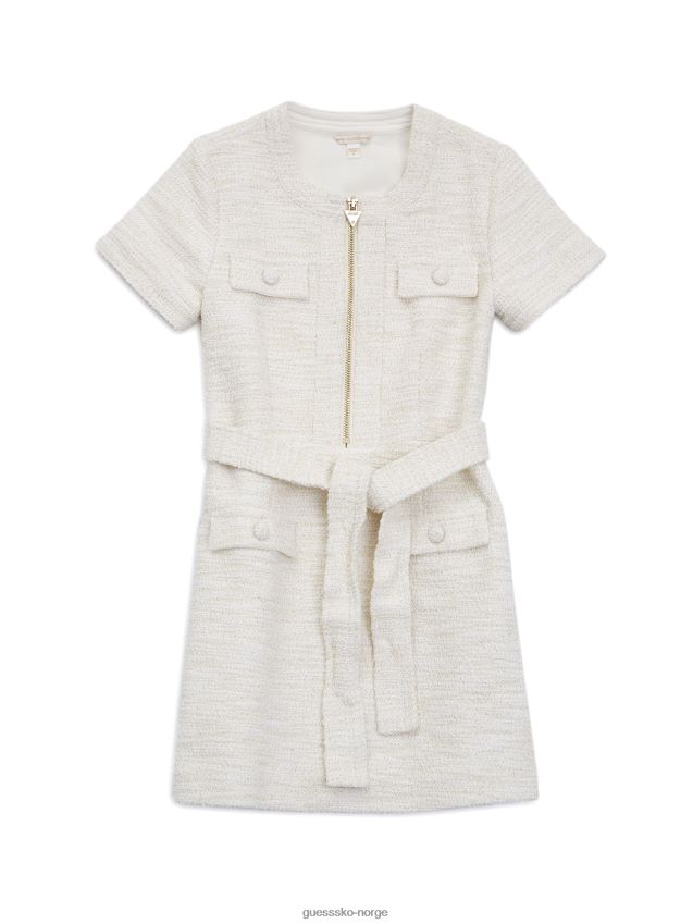 Guess kremhvit multi tweed kjole (7-14) kremhvit multi pike F0LJ8011586