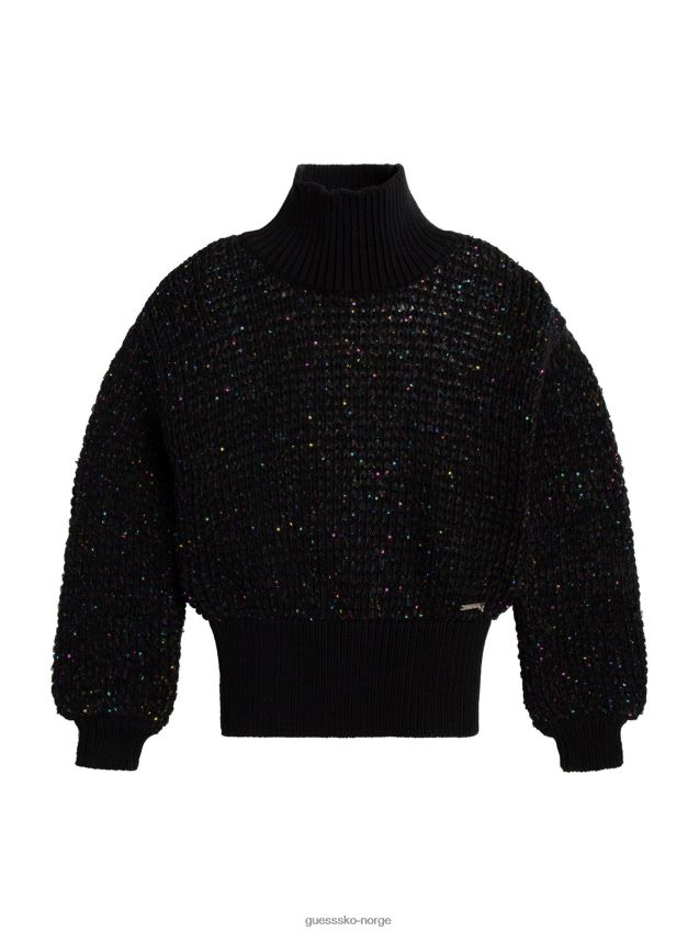 Guess kulsort genser med ballongermer (7-16) kulsvart pike F0LJ8011312