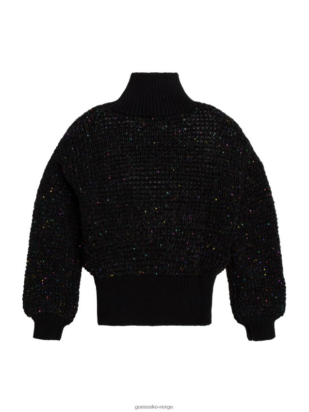 Guess kulsort genser med ballongermer (7-16) kulsvart pike F0LJ8011312