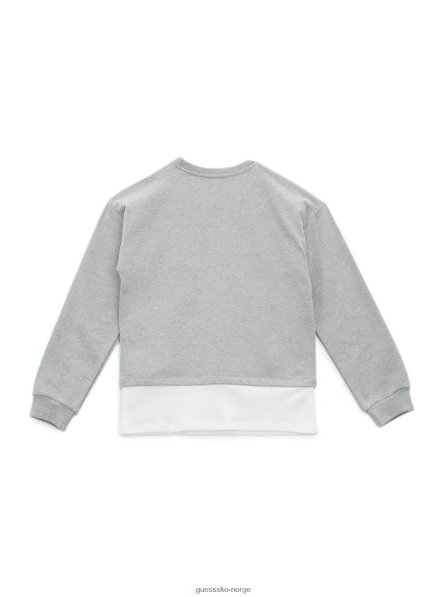 Guess lagdelt genser (7-14) lys gråmelert lys gråmelert pike F0LJ8011575