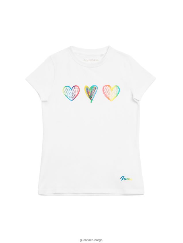 Guess libi hearts t-skjorte (7-14) ren hvit Ren hvit pike F0LJ809055
