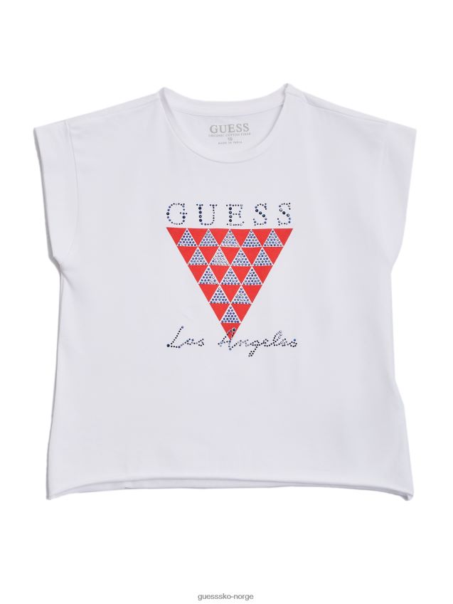 Guess logo-t-skjorte med capsermer (7-14) ren hvit Ren hvit pike F0LJ8011654