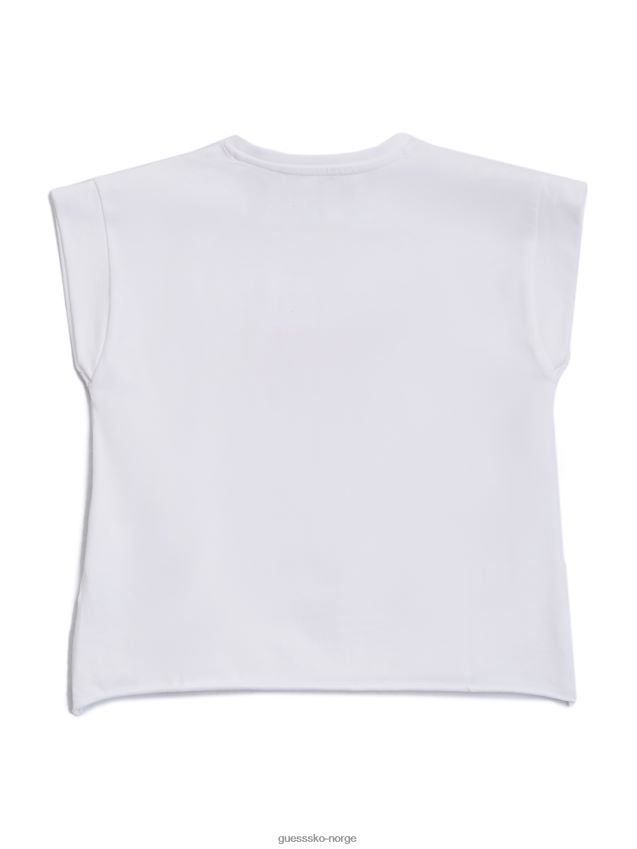 Guess logo-t-skjorte med capsermer (7-14) ren hvit Ren hvit pike F0LJ8011654