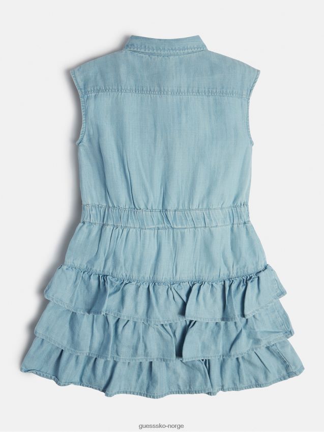 Guess lyseblå denimkjole med passform og flare lyse blå pike F0LJ802271