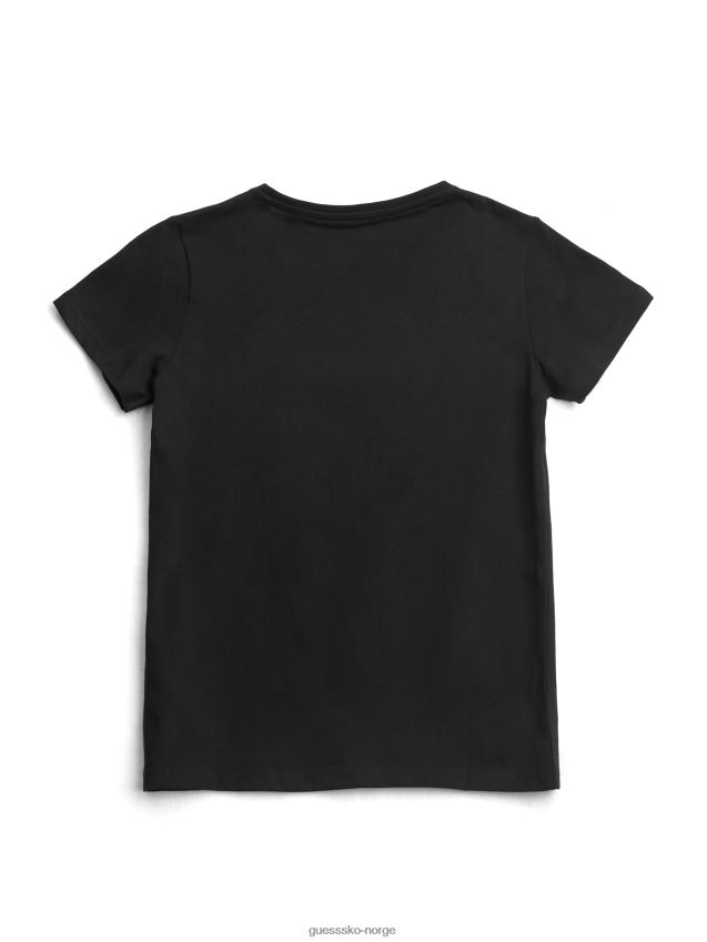 Guess mørk kamelskinn øko metallisk logo-t-skjorte (10-14) mørkt kamelskinn pike F0LJ8011397