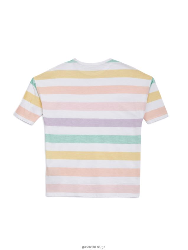 Guess pastell stripe rosa perle stripet flaggermus tunika (7-14) pastell stripe rosa perle pike F0LJ8011276