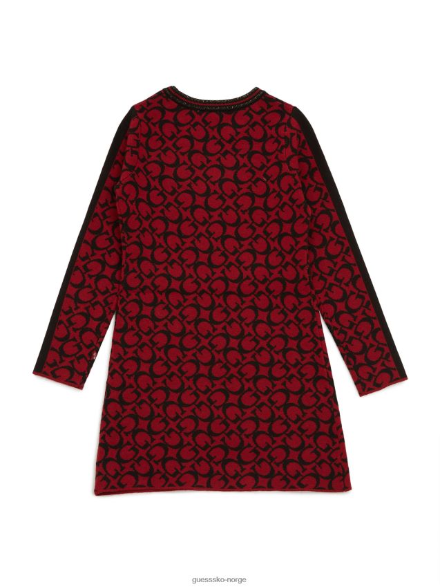 Guess rød gigi-logo genserkjole (7-14) rød pike F0LJ808967