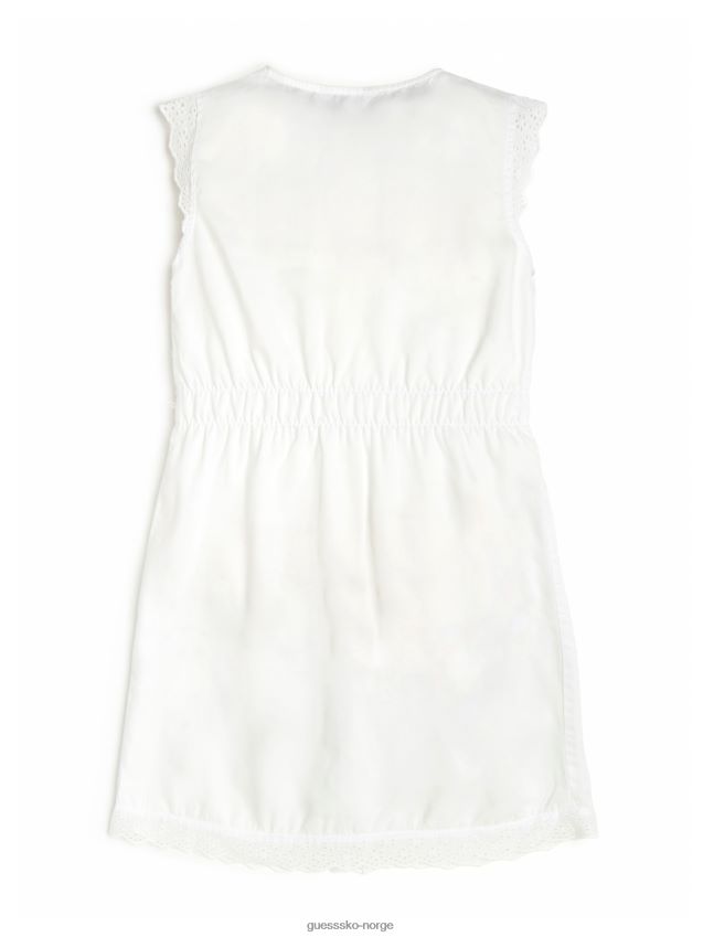 Guess ren hvit øko malje og tencel kjole (7-14) Ren hvit pike F0LJ8011589