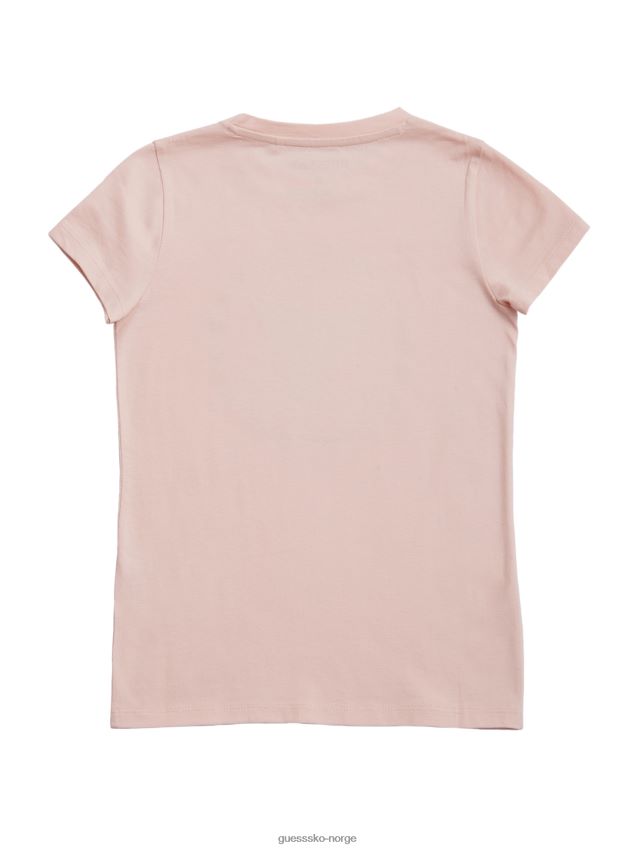Guess rosa blonder cheska-utsmykket logo-t-skjorte (7-14) rosa blonder pike F0LJ808994