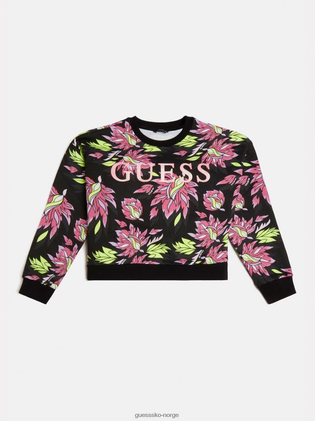 Guess rosa sweatshirt med hele print rosa pike F0LJ802040