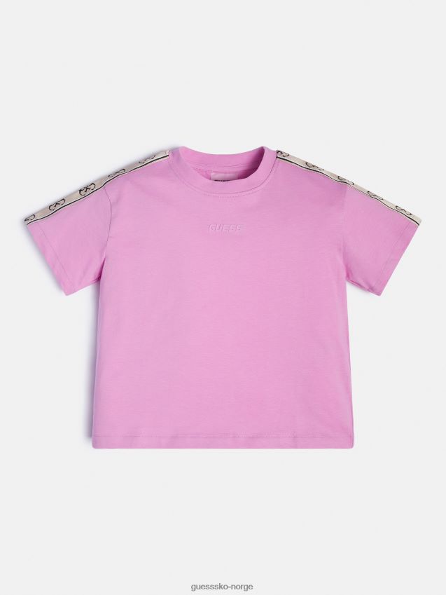 Guess rosa t-skjorte foran med logo rosa pike F0LJ802345