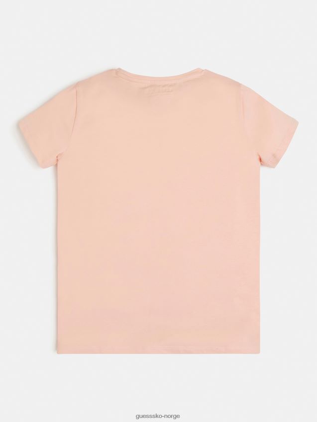 Guess rosa t-skjorte med logo foran rosa pike F0LJ802182